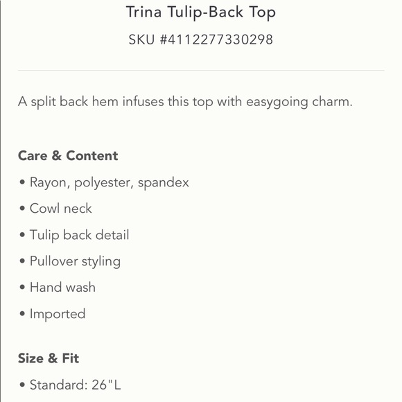 Anthropologie | TRINA TULIP-BACK TOP | Size XS - Picture 2 of 2